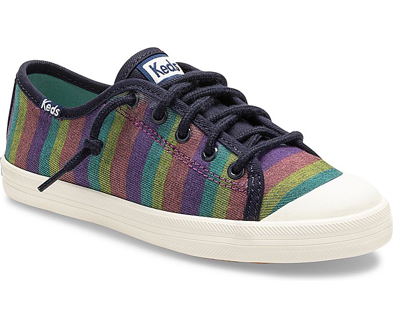 Keds Kid's Kickstart Rainbow Stripe Toe Cap Multicolor Stripes Casuals Shoes - VW7186403